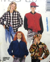 6162 LOOSE UNLINED ZIP/BUTTON JACKET,CAP PATTERN XS,S,MD,LG,XL